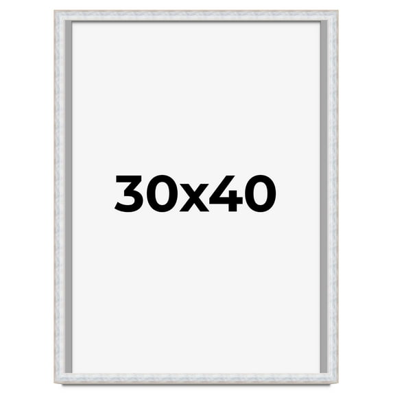 30x40 Shadow Box Frame Silver | 1.625 Inches Deep Real Wood Contemporary Shadowbox Display Frame |