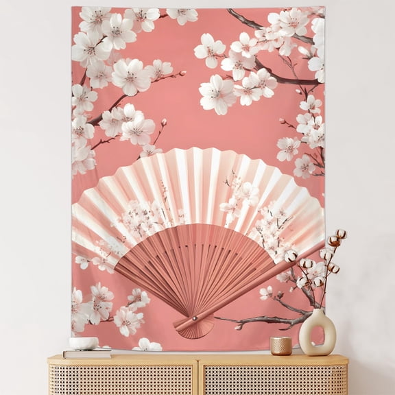 30x40 In Vertical Wall Tapestry Elegant Japanese Cherry Flower Tapestry Wall Aesthetic Hanging for Home Decoration Bedroom Room and Girl Boys Party Bright Cherry Flower
