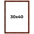 thumbnail image 1 of 30x40 Walnut Brown Veneer Real Wood Picture Frame Width 1.75 inches | Interior Frame Depth 0.5, 1 of 8
