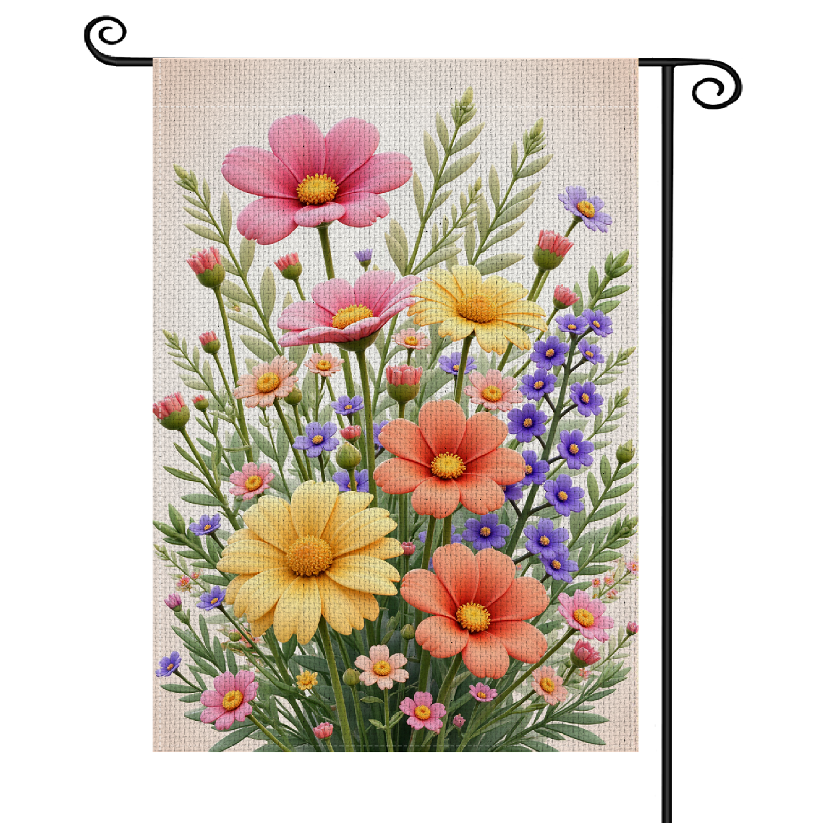 30x45Vibrant Floral Garden Flag Multi-color Flower Yard Banner ...