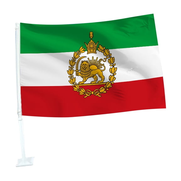 30x45cm Persian Car Flag Old Iranian And Sun Design With Stick