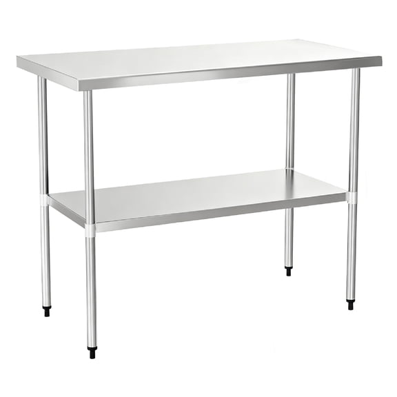 30x48 in 18-Gauge Stainless Steel Commercial Work Table w/ Adjustable Undershelf