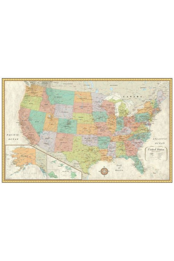 30x50 RMC Classic Edition United States Wall Map - Laminated