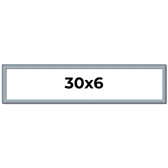 30x6 Frame Rustic Sky Blue Solid Wood Picture Frame | 0.75 Inch Moulding Width |Includes UV Acrylic
