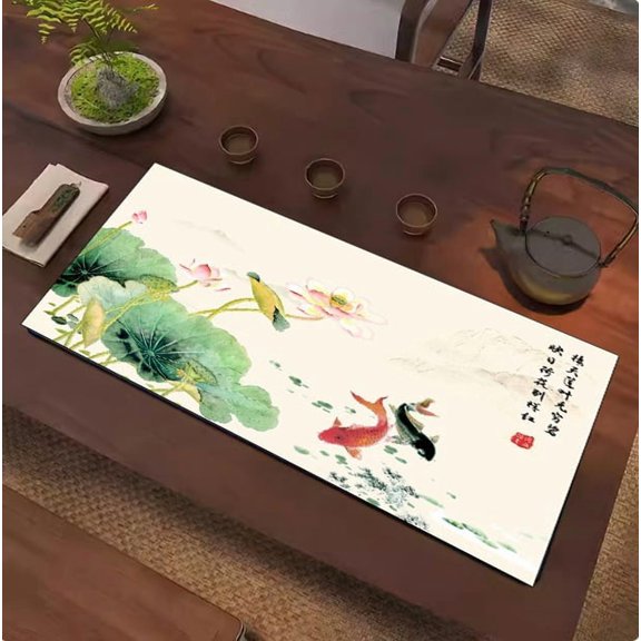 30x60CM Water-Absorbent Quick-Drying Zen Tea Mat - Dust-Proof and Dirt-Resistant Household Antique Tea Table Mat