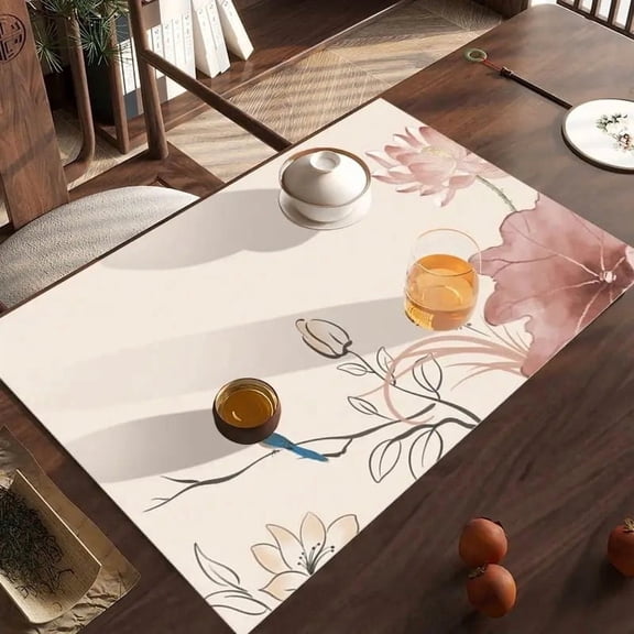 30x60CM Water-Absorbent Quick-Drying Zen Tea Mat - Dust-Proof and Dirt-Resistant Household Antique Tea Table Mat