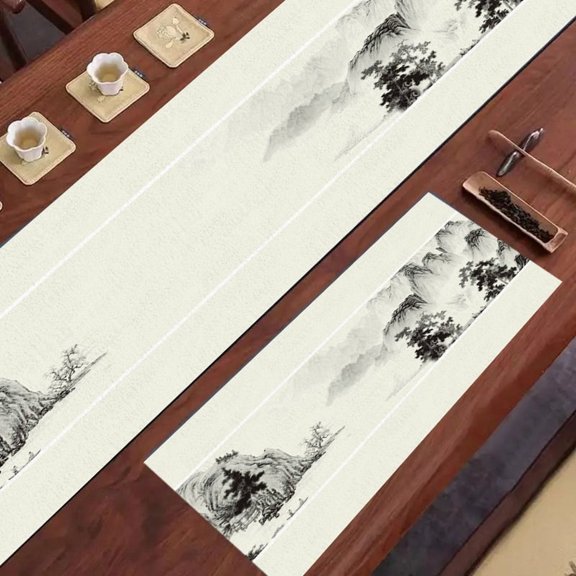 30x60CM Water-Absorbent Quick-Drying Zen Tea Mat - Dust-Proof and Dirt-Resistant Household Antique Tea Table Mat
