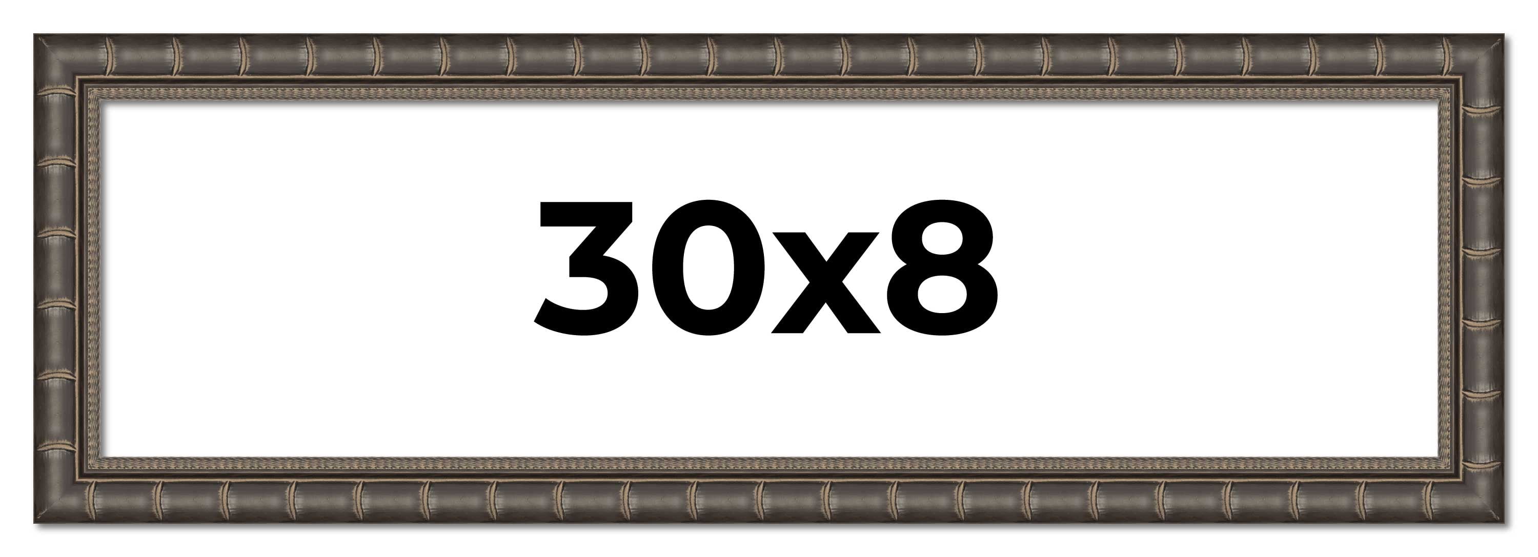 30x8 Frame Black Bamboo Solid Wood Picture Frame Width 1.5 Inches ...