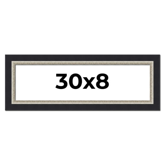 30x8 Frame Black Real Wood Picture Frame Width 2.25 Inches | Interior Frame Depth 0.5 Inches |
