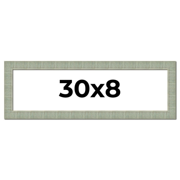 30x8 Frame Green Desert Pear Solid Wood Picture Frame | 1.625 Inch Moulding Width | Interior Frame