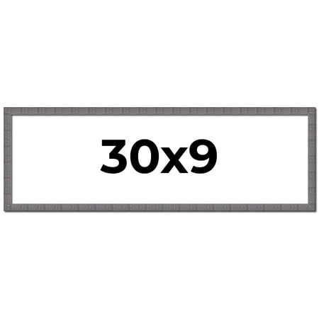 30x9 Frame Slate Blue Distressed Rustic Solid Wood Picture Frame | 0.75 Inch Moulding Width |