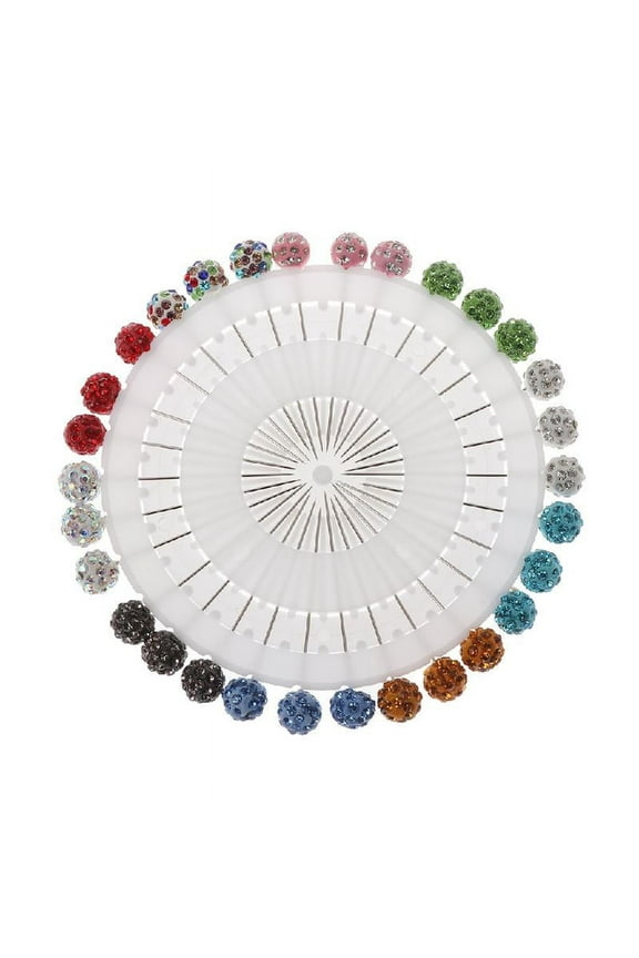 30xMuslim Hijab Pin Mixed Color Pins Islamic Scarf Shawl Pin for Rhinestone Ball