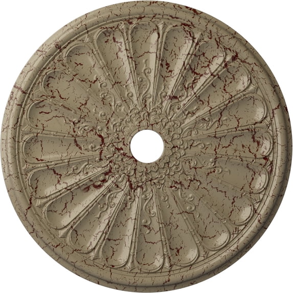 31 1/2"OD x 3 5/8"ID x 1 1/2"P Kirke Ceiling Medallion (Fits Canopies up to 3 5/8"), Hand-Painted Gobi Desert Crackle