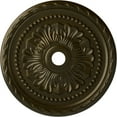 thumbnail image 1 of 31 1/2"OD x 3 5/8"ID x 1 3/4"P Palmetto Ceiling Medallion (Fits Canopies up to 7 5/8"), Hand-Painted Green Gold, 1 of 5