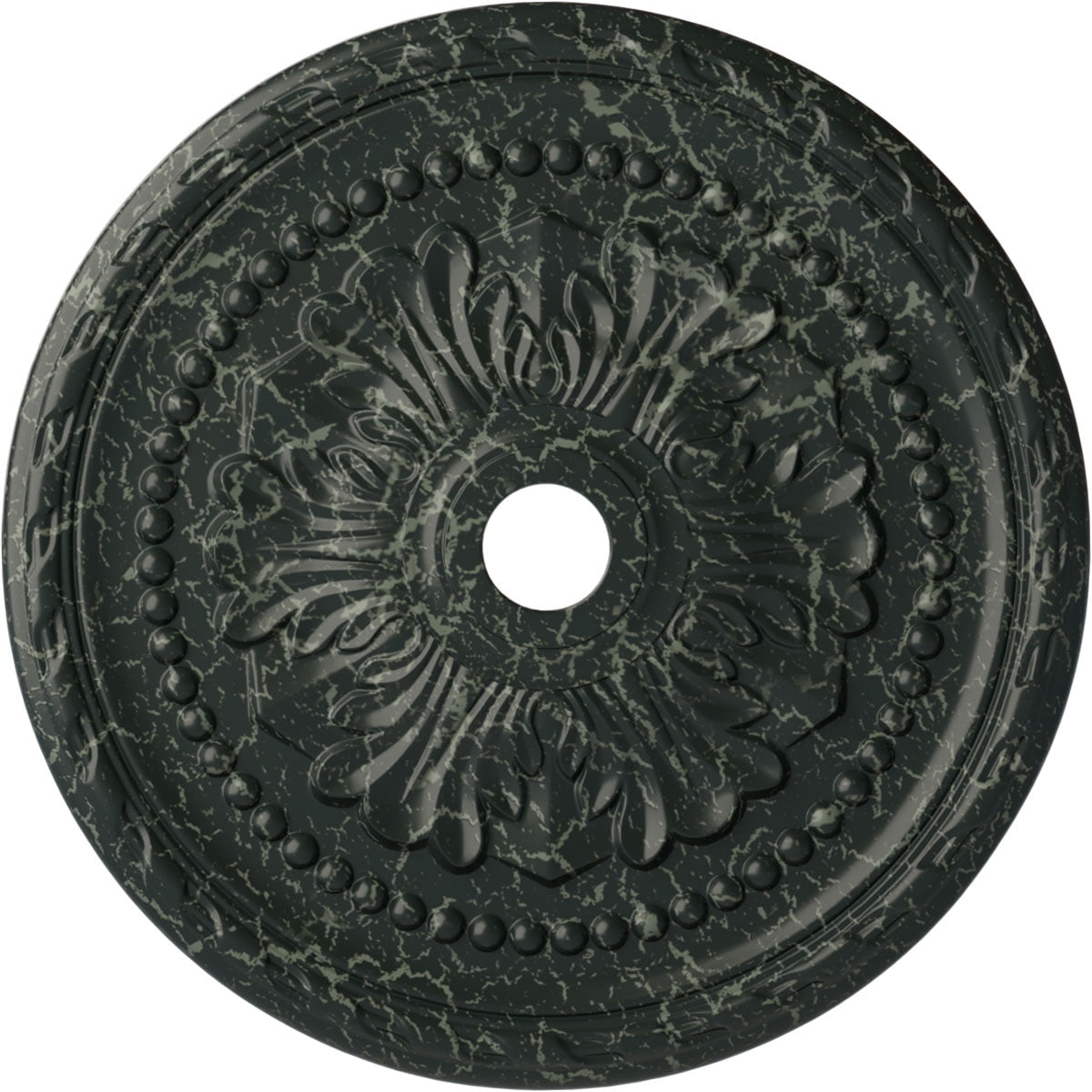 Hand-Painted Turtle Crackle 31.5" Polyurethane Ceiling Medallion