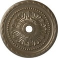 thumbnail image 1 of 31 1/2"OD x 3 5/8"ID x 1 3/4"P Palmetto Ceiling Medallion (Fits Canopies up to 7 5/8"), Hand-Painted Warm Silver, 1 of 5