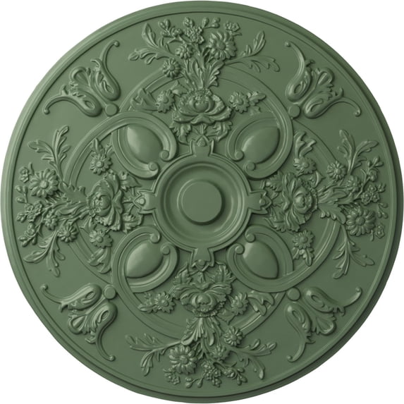 31 1/4"OD x 2 1/4"P Baile Ceiling Medallion Athenian Green Finished
