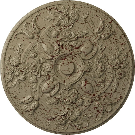31 1/4"OD x 2 1/4"P Baile Ceiling Medallion (Fits Canopies up to 6"), Hand-Painted Gobi Desert Crackle