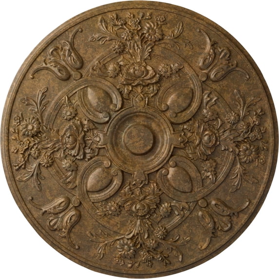 31 1/4"OD x 2 1/4"P Baile Ceiling Medallion (Fits Canopies up to 6"), Hand-Painted Rubbed Bronze