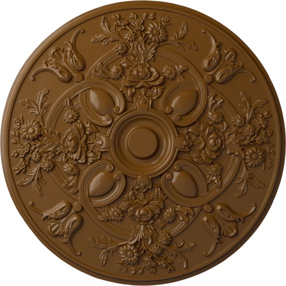 31 1/4"OD x 2 1/4"P Baile Ceiling Medallion (Fits Canopies up to 6"), Hand-Painted Smokey Topaz