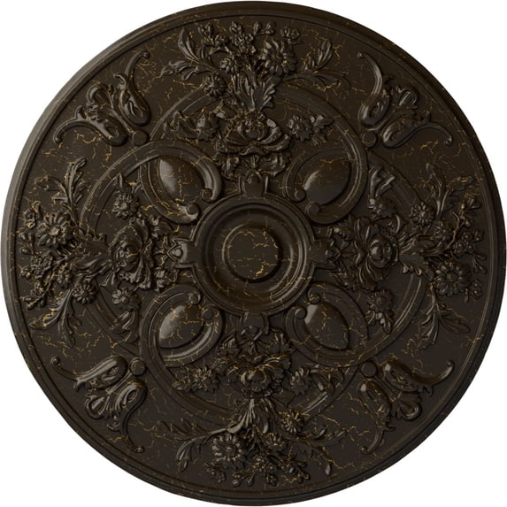 31 1/4"OD x 2 1/4"P Baile Ceiling Medallion (Fits Canopies up to 6"), Hand-Painted Stone Hearth Crackle