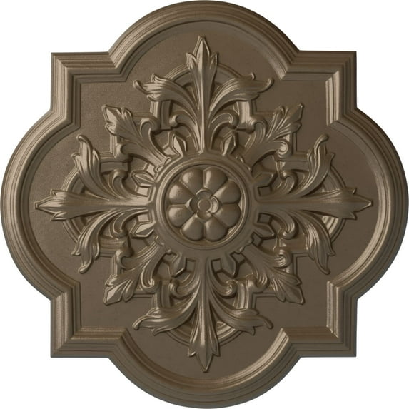 31 1/4"OD x 2"P Bonetti Ceiling Medallion (Fits Canopies up to 7 3/8"), Hand-Painted Warm Silver