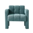 thumbnail image 1 of 31.10" Wide Accent Chair, Modern Boucle Barrel Upholstered Armchair with Open Arm, Single Sofa Side Chair Vanity Chair for Living Room Dining Room Reception, Green, 1 of 9
