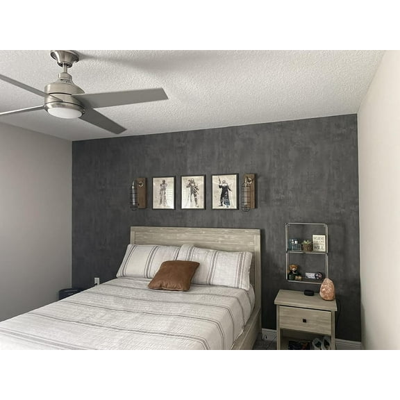 31"×157" Darker Grey Black Concrete Cement Contact Paper Extra Thick 3D Stained Faux Dark Gray Concrete Wallpaper Peel and Stick Matte Textured Removable Vinyl Wall Sticker for Bedroom Walls
