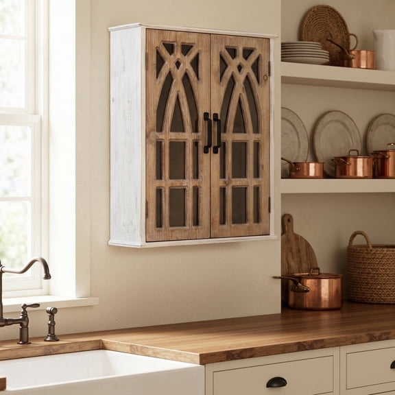 Langford Home 31" 2-Door Tracey Wood Wall Storage Cabinet
