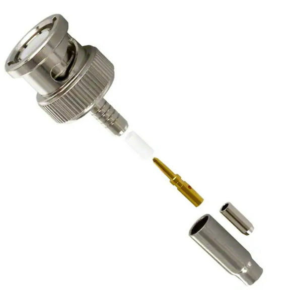 31-242 BNC Connector Plug Male Pin 50Ohm Free Hanging (In-Line) Crimp or Solder 031-242 999-226B 203/743-9272 554/97/4225