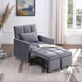 thumbnail image 1 of 31.3" Sleeper Chair Bed, Convertible Chair, 3 in 1 Multi-Function Folding Ottoman Sofa Bed, Pull Out Sleeper Chair Beds, Adjustable Chair with Pillow, Single Bed Chair for Small Space, Gray, 1 of 7