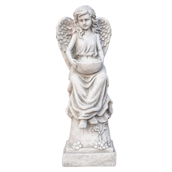 31.3" Tall Magnesium Oxide Sculpture Angel Design for Garden and Home Dcor