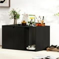 thumbnail image 1 of 31.3"x19.7" x 17.7" Modern Simplicity Litterbox Enclosure, Engineered Wood Corner Litter Box Enclosure, Decorative Cat Litter Box Enclosed for Bedroom, Living Room, Black, 1 of 14