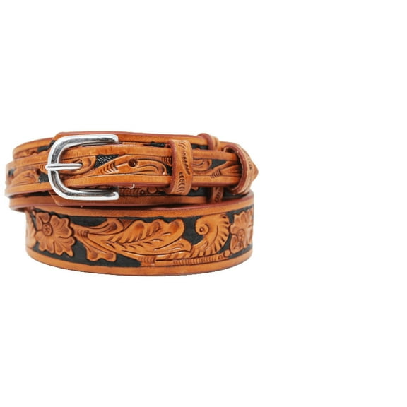 31-32 Western RANGER Tooled Leather BELT Hand Carved Floral 26Ranger11