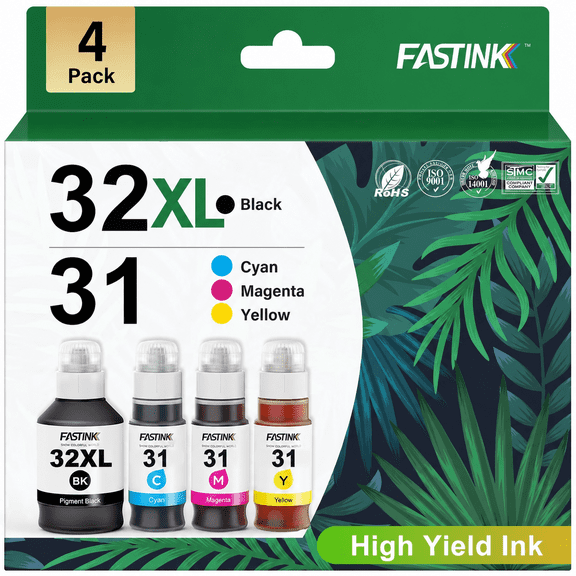 31 32XL Refill Ink Compatible for HP 31 32XL Ink Bottle for HP 31 Ink for Smart Tank 5101 5102 5103 5000 6001 7301 7602 7001 Plus 651