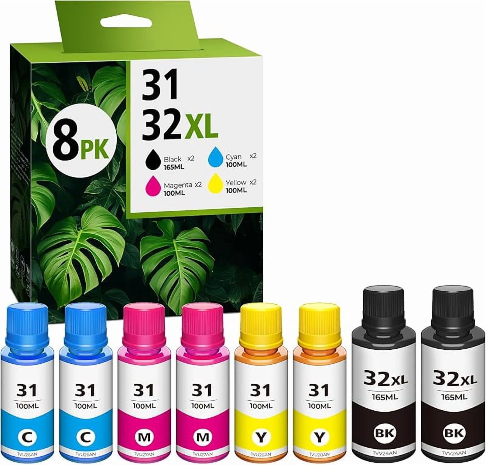 31 32XL Ink Bottle Set Compatible for Smart Tank 5101 7602 6001 ...