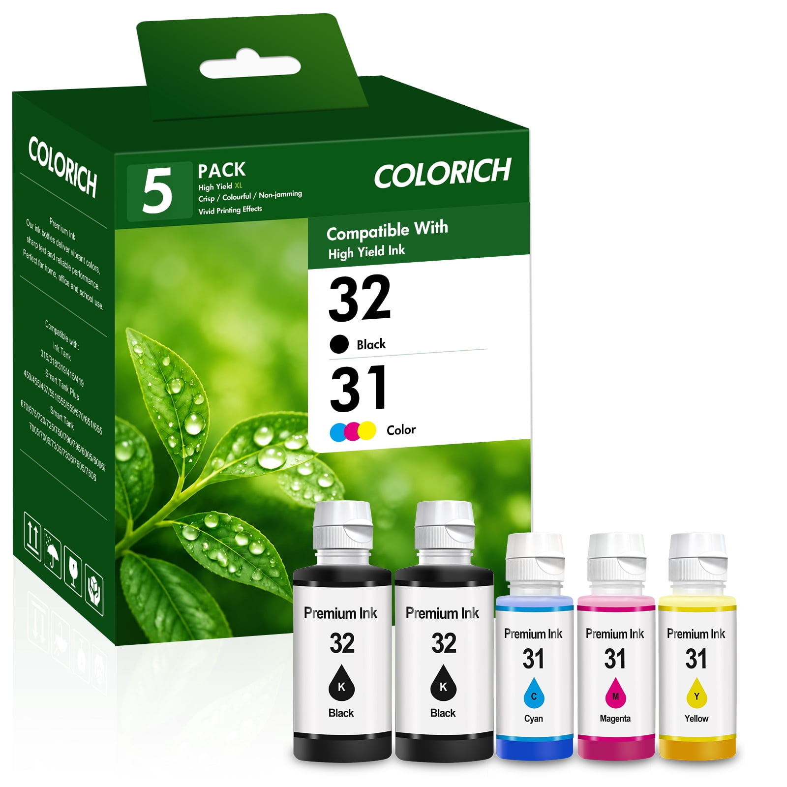 31 32XL Ink Refill Bottles Compatible for 31 Ink 32XL Black Ink Bottle ...
