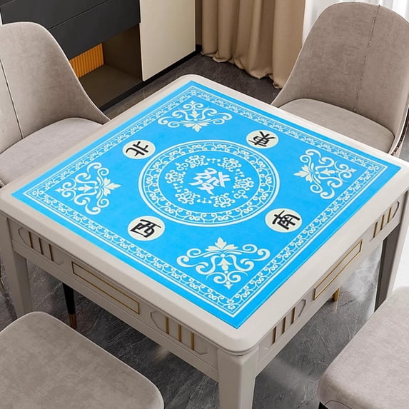 31.4"x31.4" Mahjong Mats,Noise Reduction Mahjong Game Table Mat,Rubber Anti- Playmat for Mahjong Game, Card, Board & Tile Games, Mahjong Accessories and Gifts(Classic,Blue)