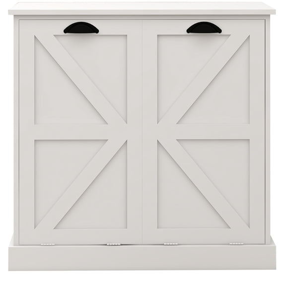 31.49 in. W x 13.77 in. D x 30.7 in. H White Linen Cabinet with 2 Doors