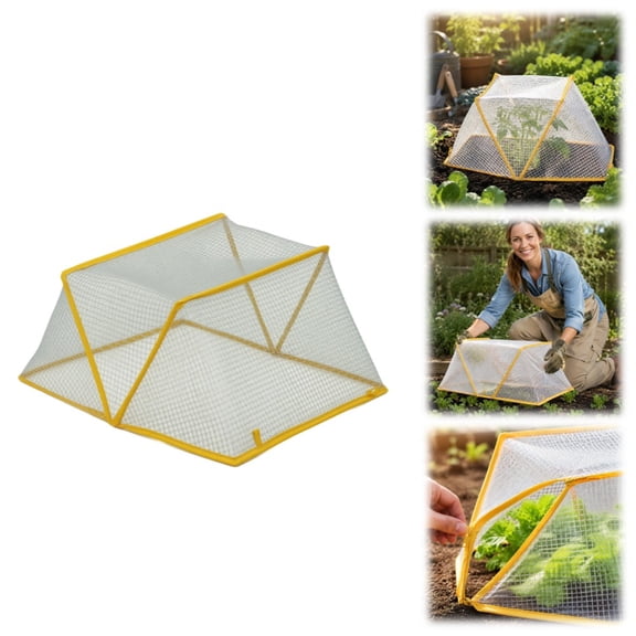 31.5*13.4*13.8" Foldable Plant Winter Frost Cover Protection for Garden Beds, Garden Row Accelerator Plants Cover with Insect Net Spring-Up Greenhouse Frost Cover for Vegetable Plant
