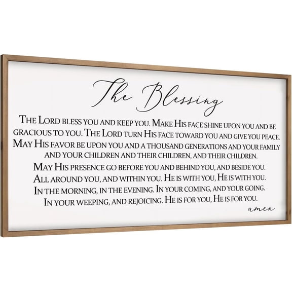 31.515.7 Inches The Lord Bless You And Keep You Wall Art, Wooden Christian Scripture Sign for Living Room Bedroom, Rustic Farmhouse Religious Bible Verse Home Decor