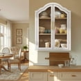 thumbnail image 1 of 31.5×23.6" Arched Bathroom Wall Cabinet with Glass Doors, Wall Mounted Display Cabinet with Adjustable Shelves, Hanging Storage Cabinet for Kitchen, Living Room, 1 of 7