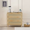 thumbnail image 1 of 31.5" 3-Drawer Oak Rattan Storage / Attractive Accent for Living Space, 1 of 5