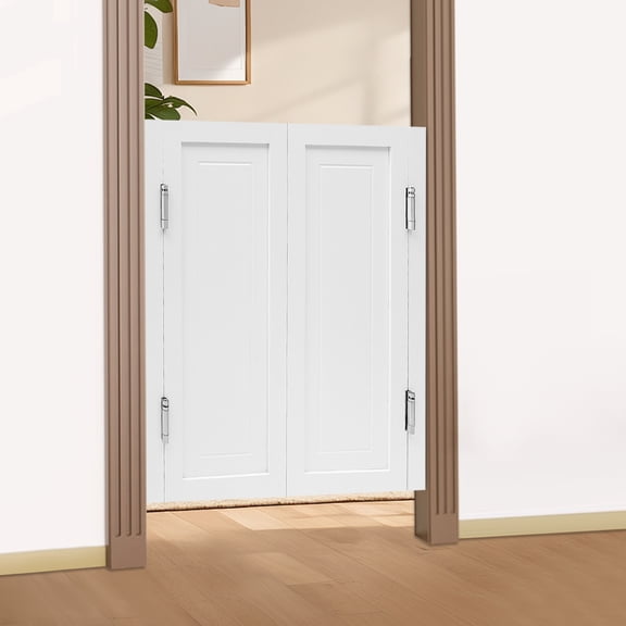 31.5*35.43in Modern Wall Mount White Passageway Dividing Door for Shopping Malls, Reception Rooms