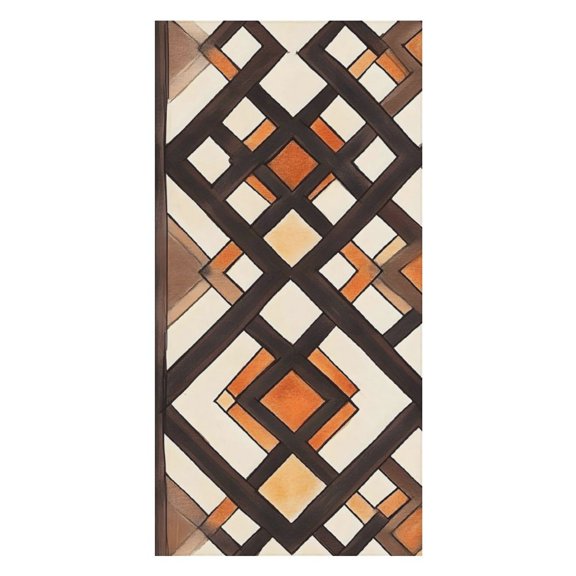 31.563 In Large Size Beach Towel Can Be Used As A Beach Towel Placemat Double Face Velvet Material Easy To Carry Brown Moroccan Trellis Hand-drawn Sketch_3