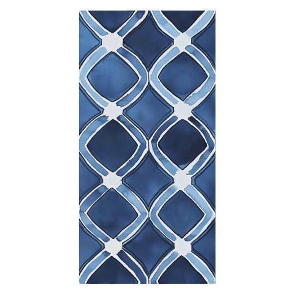 31.563 In Large Size Beach Towel Can Be Used As A Beach Towel Placemat Double Face Velvet Material Easy To Carry Indigo Moroccan Trellis Hand-drawn Sketch_1