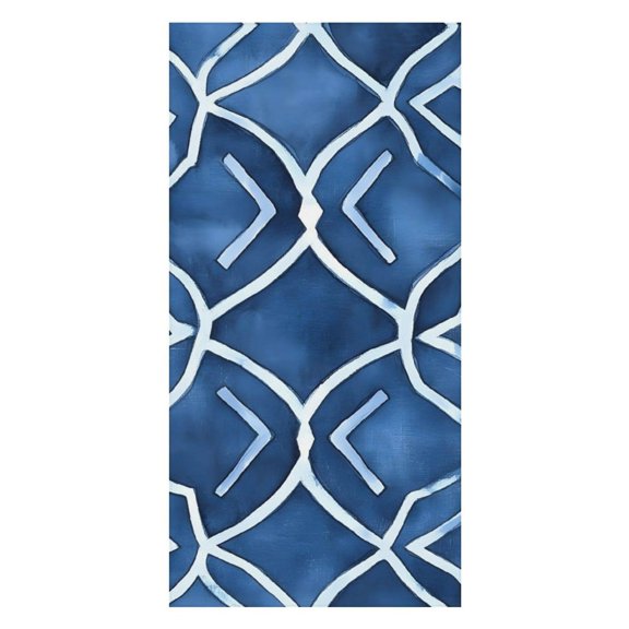 31.563 In Large Size Beach Towel Can Be Used As A Beach Towel Placemat Double Face Velvet Material Easy To Carry Indigo Moroccan Trellis Hand-drawn Sketch_4