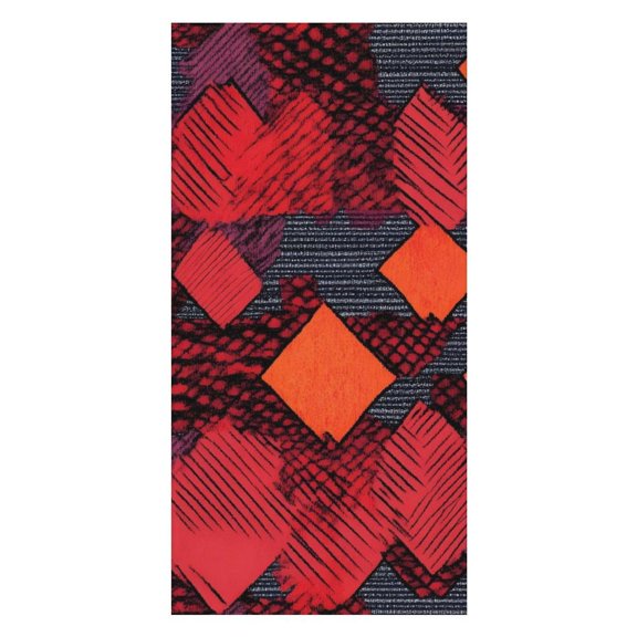 31.563 In Large Size Beach Towel Can Be Used As A Beach Towel Placemat Double Face Velvet Material Easy To Carry Red Colorful Houndstooth Hand-drawn Sketch_2