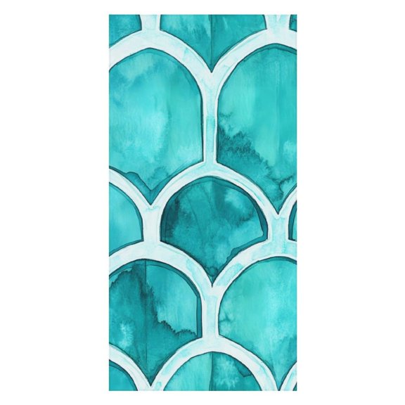 31.563 In Large Size Beach Towel Can Be Used As A Beach Towel Placemat Double Face Velvet Material Easy To Carry Turquoise Moroccan Trellis Hand-drawn Sketch_2