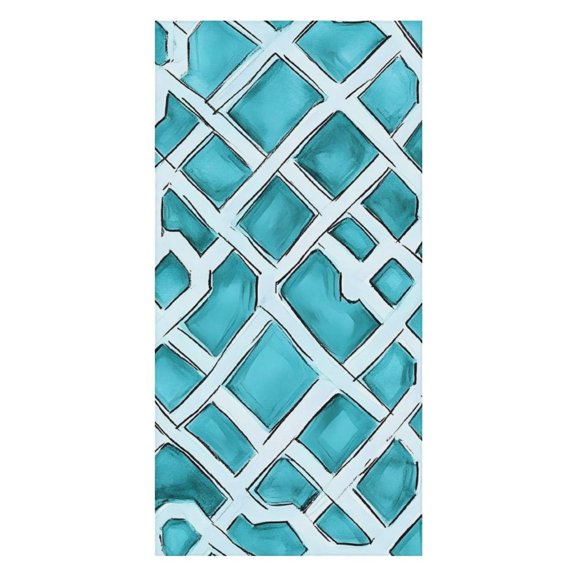 31.563 In Large Size Beach Towel Can Be Used As A Beach Towel Placemat Double Face Velvet Material Easy To Carry Turquoise Moroccan Trellis Hand-drawn Sketch_3